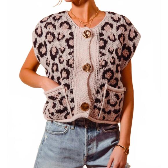 NEW SO ME aubrielle sweater vest in taupe - Picture 6 of 6